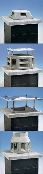 verschiedene Schornsteinaufsätze